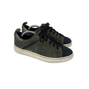 Earth Zinnia Green Black Suede Leather Low Top Lace Sneakers Shoes Womens 8 B